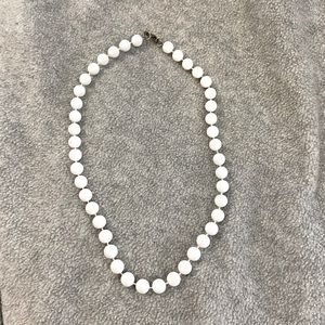 White bead necklace